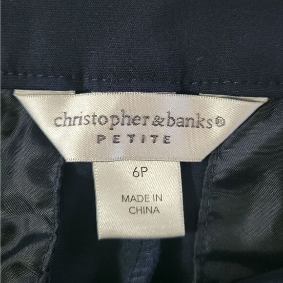 Christopher & Banks Navy Modern Fit Straight Leg Petite Trouser - Picture 3 of 14
